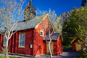 Image showing Old wooden church