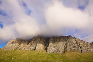 Image showing Cloudy cliffs