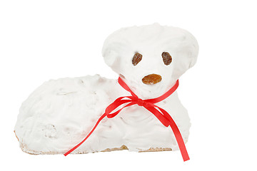 Image showing Easter lamb with powdered sugar white background