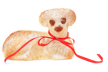 Image showing Easter lamb with powdered sugar white background