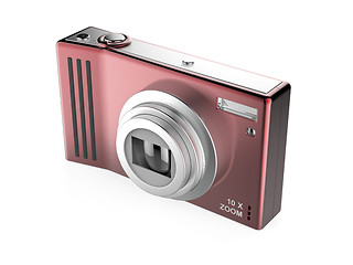 Image showing Red digital photo camera
