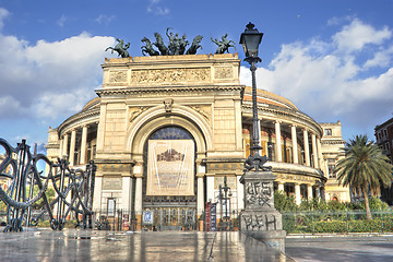 Image showing The Politeama Garibaldi theater in Palermo in hdr