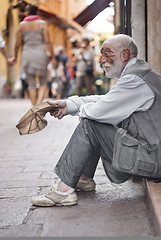 Image showing homeless asking for help