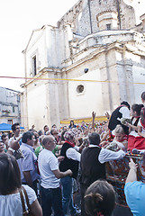 Image showing Sicilian cart delivers the nuts to tourists in Polizzi Generosa