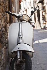 Image showing old white vespa