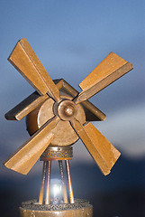 Image showing wooden windmill. concept of energy