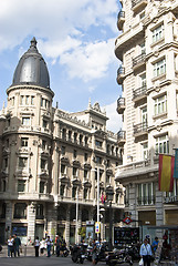 Image showing Building at the Gran Via.Madrid, Spain.