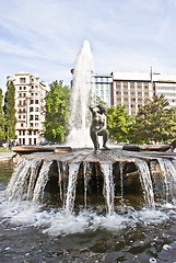 Image showing Fountain in Plaza d'Espana - Madrid