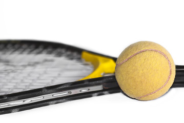 Image showing Tennis ball and racket 