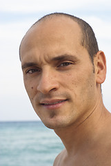 Image showing Portrait of man on the beach