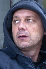 Image showing man wearing hooded sweatshirt