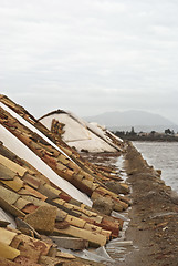 Image showing A salt mound for salt production