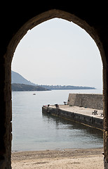 Image showing ancient arch on the sea of Cefalu