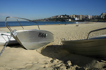 Image showing boats on a beach