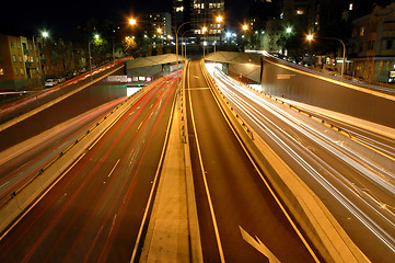 Image showing front light trails