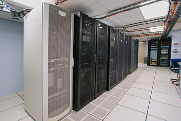 Image showing Modern interior of server room in datacenter