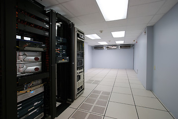Image showing Modern interior of server room in datacenter