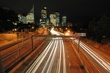 Image showing Sydney night traffic