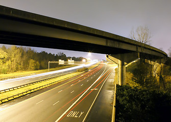 Image showing traffic lights seen from overpass