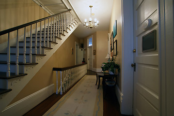 Image showing staircase and a hallway inside historic house