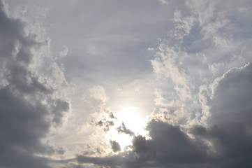 Image showing Beautiful dramatic sky with sun 