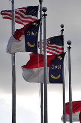 Image showing north carolina and american flags