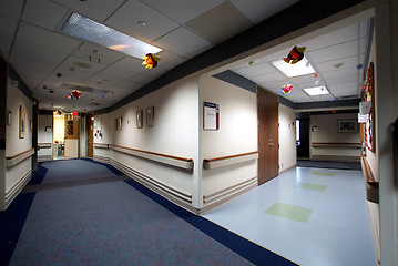 Image showing Long Hospital Hallway and entrance