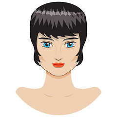 Image showing Vector portrait of a beautiful girl with a short haircut