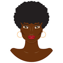 Image showing Vector portrait of a beautiful African-American woman