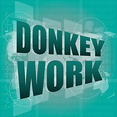 Image showing donkey work text on digital touch screen interface