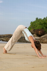 Image showing Young woman exercising