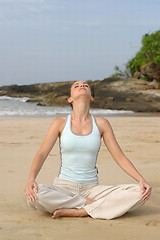 Image showing Young woman exercising