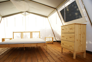 Image showing inside a large luxurious tent