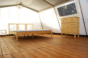 Image showing inside a large luxurious tent