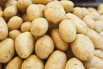 Image showing pile of new potatoes for sale 