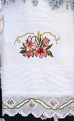 Image showing towel with crochet lace