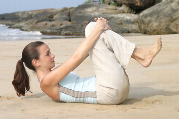 Image showing Young woman exercising