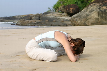 Image showing Young woman exercising