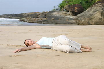 Image showing Young woman exercising