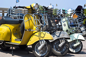 Image showing Vespa scooters