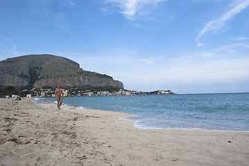 Image showing Beach of Mondello, Palermo, Sicily