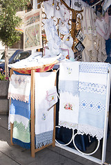 Image showing exhibition of embroidery and crochet lace