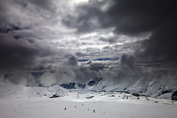 Image showing Ski slope before storm
