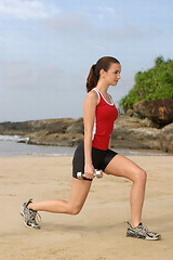 Image showing Young woman exercising