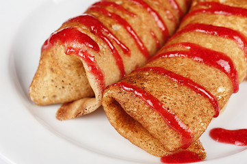 Image showing Pancakes with cottage cheese