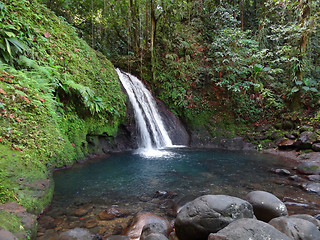 Image showing caribbean waterfall