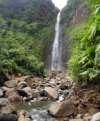 Image showing caribbean waterfall