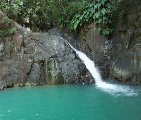 Image showing caribbean waterfall