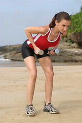 Image showing Young woman exercising