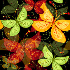 Image showing Seamless dark autumn pattern